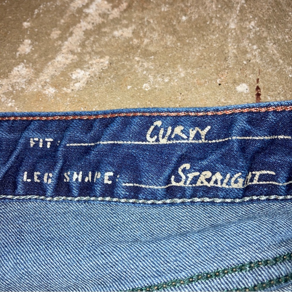 SOLD @sunniebunny 01 Eddie Bauer Curvy Fit Straight Leg Blue Blue Jeans 6 - Picture 3 of 10